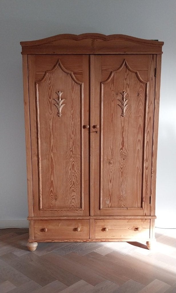 Unieke grenen kast  |  Hang/Leg  |  Uitneembaar, Gebruikt, 100 tot 150 cm, Klassiek landelijk, 50 tot 75 cm