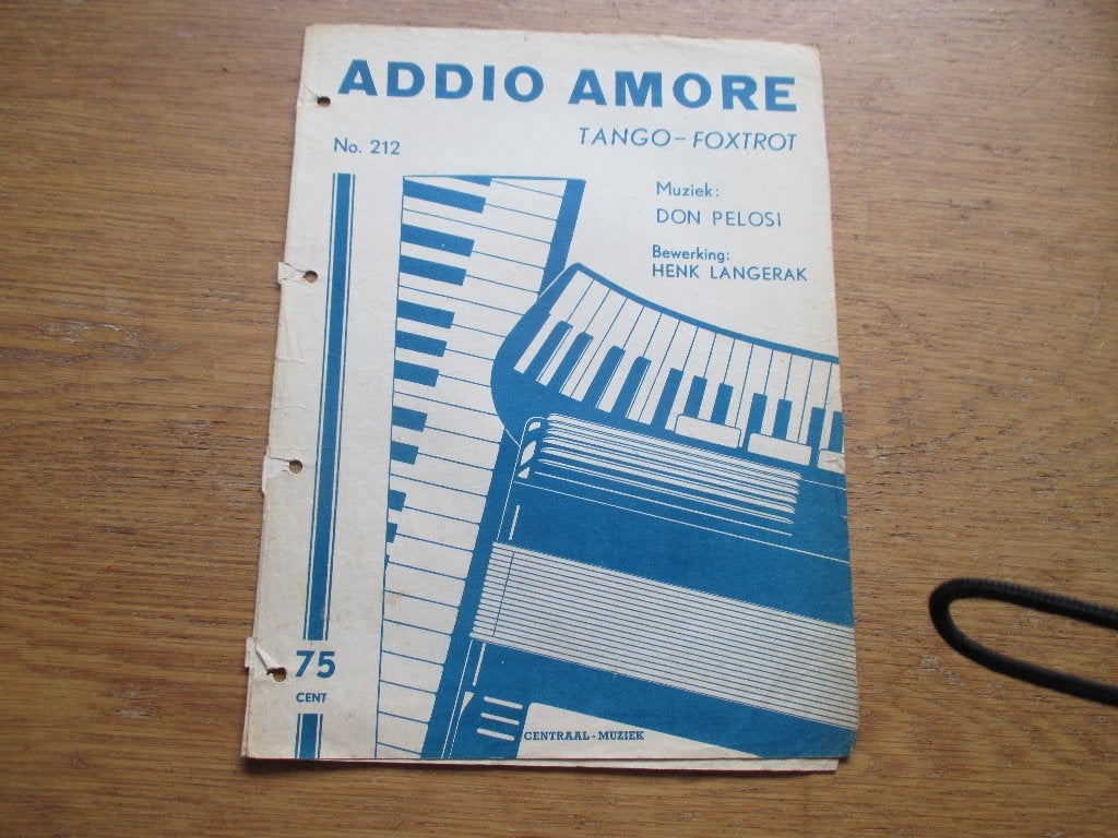 ADDIO AMORE - BEWERKING HENK LANGERAK NO.212, Muziek en Instrumenten, Keyboard, Gebruikt, Ophalen of Verzenden, Artiest of Componist