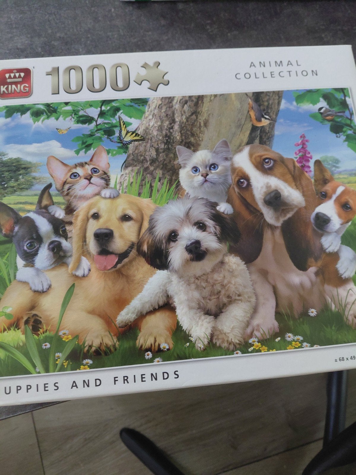 King Legpuzzel 1000 stukjes Puppies and Friends, Ophalen, 500 t/m 1500 stukjes, Nieuw, Legpuzzel