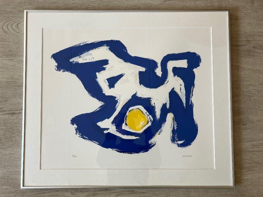 Prachtige Henk lassche, Antiek en Kunst, Kunst | Litho's en Zeefdrukken, Gesigneerd, Ophalen of Verzenden, Abstract, Zeefdruk