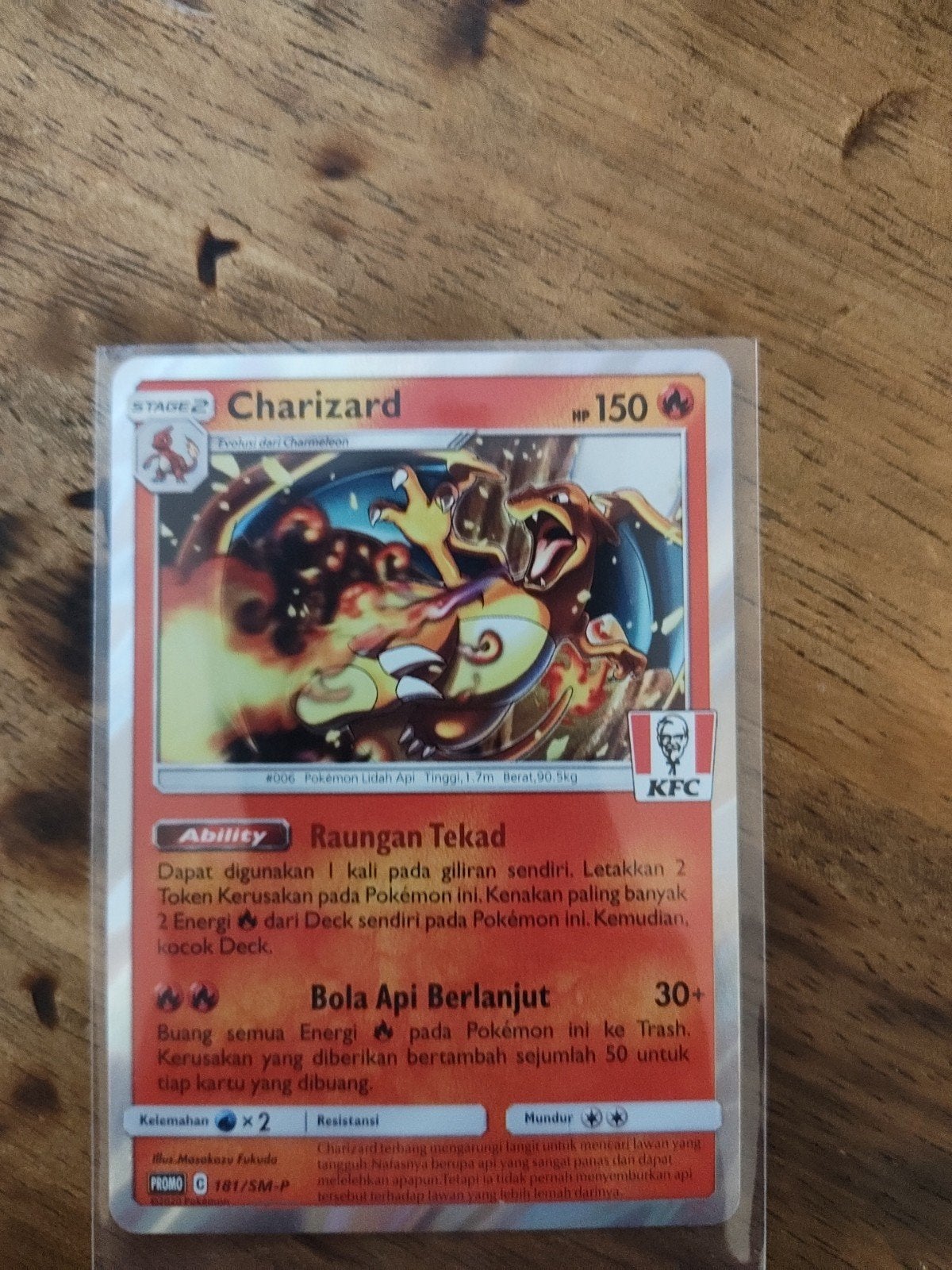 Charizard KFC Promo 181/SM-P Indonesisch, Ophalen of Verzenden, Zo goed als nieuw, Losse kaart
