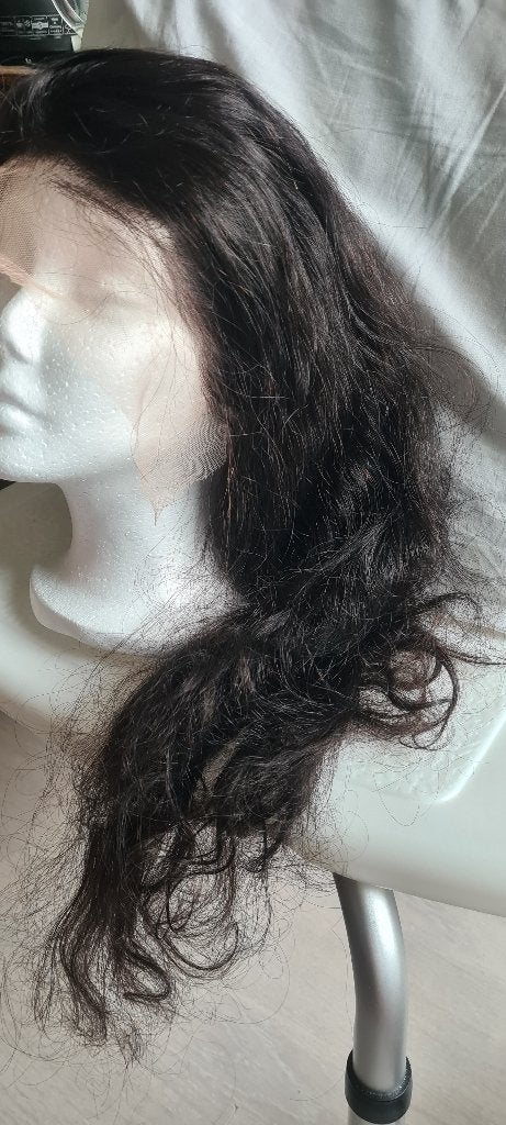 Nw, pruik, 70 cm. Zwart haar. 100 % human hair. Met Lace., Ophalen of Verzenden, Nieuw, Pruik of Haarverlenging