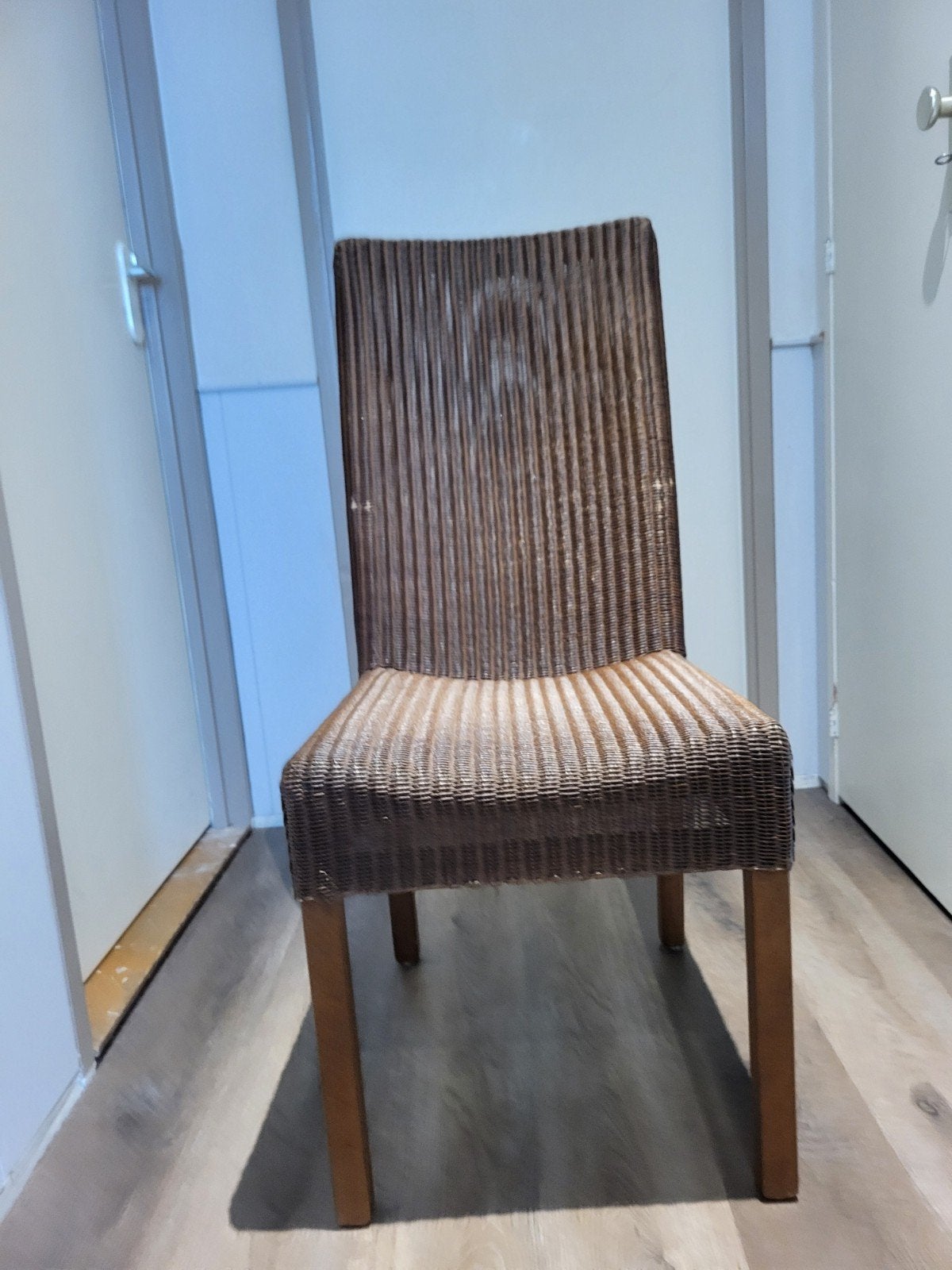 Origineel Loom Furniture eetkamerstoel, bruin riet, Ophalen, Gebruikt, Bruin, Landelijke, Klassieke stijl