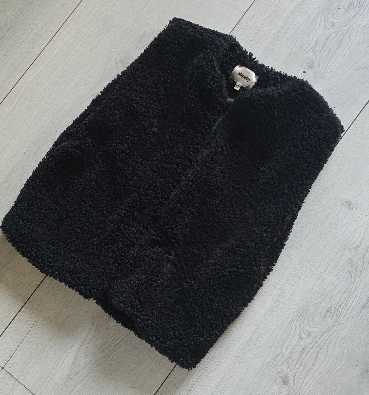 Shoeby Zwart Teddy Gilet/bodywarmer - maat 158/164, Overige typen, Meisje, Ophalen of Verzenden, Zo goed als nieuw