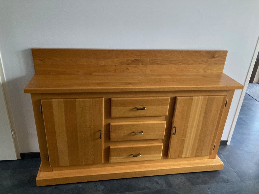 eiken dressoir kast Handgemaakt, Ophalen, 100 tot 150 cm, Eikenhout, Eiken