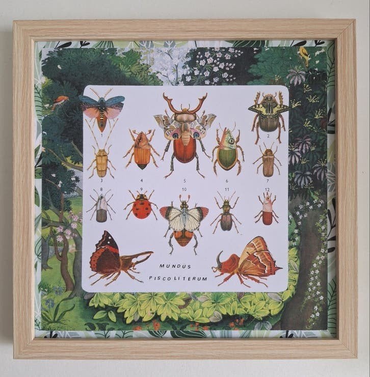 Collage print., Ingelijst, Papier/karton, Ophalen of Verzenden, Dieren