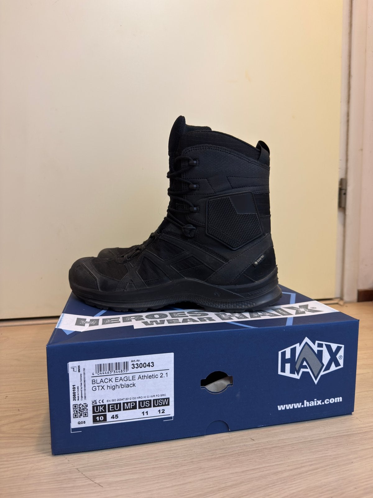 HAIX Black eagle athletic 2.1 GTX high/black maat 45, Ophalen of Verzenden, Zwart, Werkschoenen
