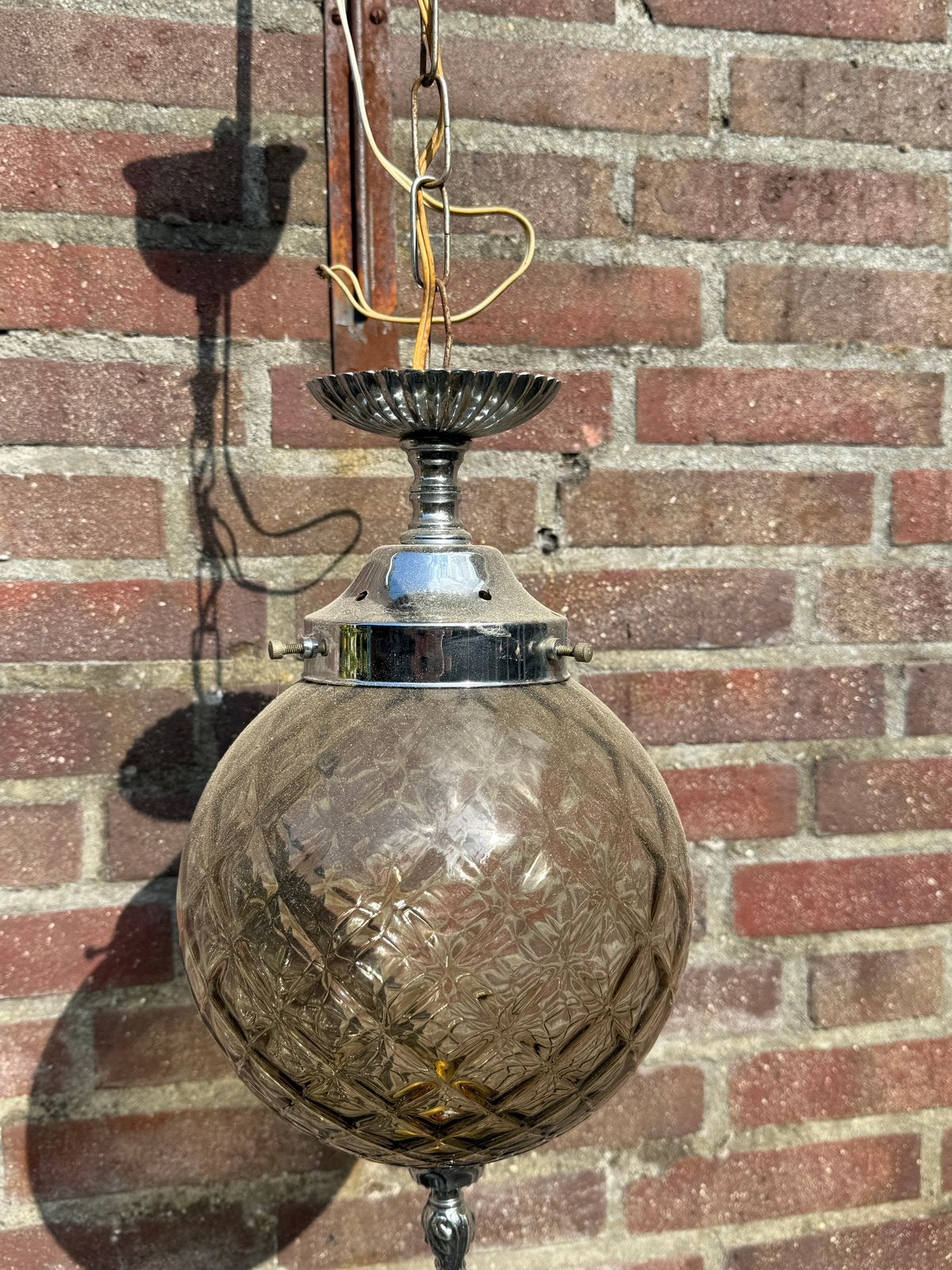 Drie verschillende hanglampen, Ophalen of Verzenden, Gebruikt, Glas, E27 (groot)