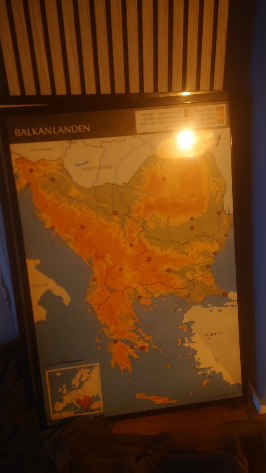 Grote kaart Balkanlanden jaren 1950, Ophalen of Verzenden, 1800 tot 2000, Landkaart