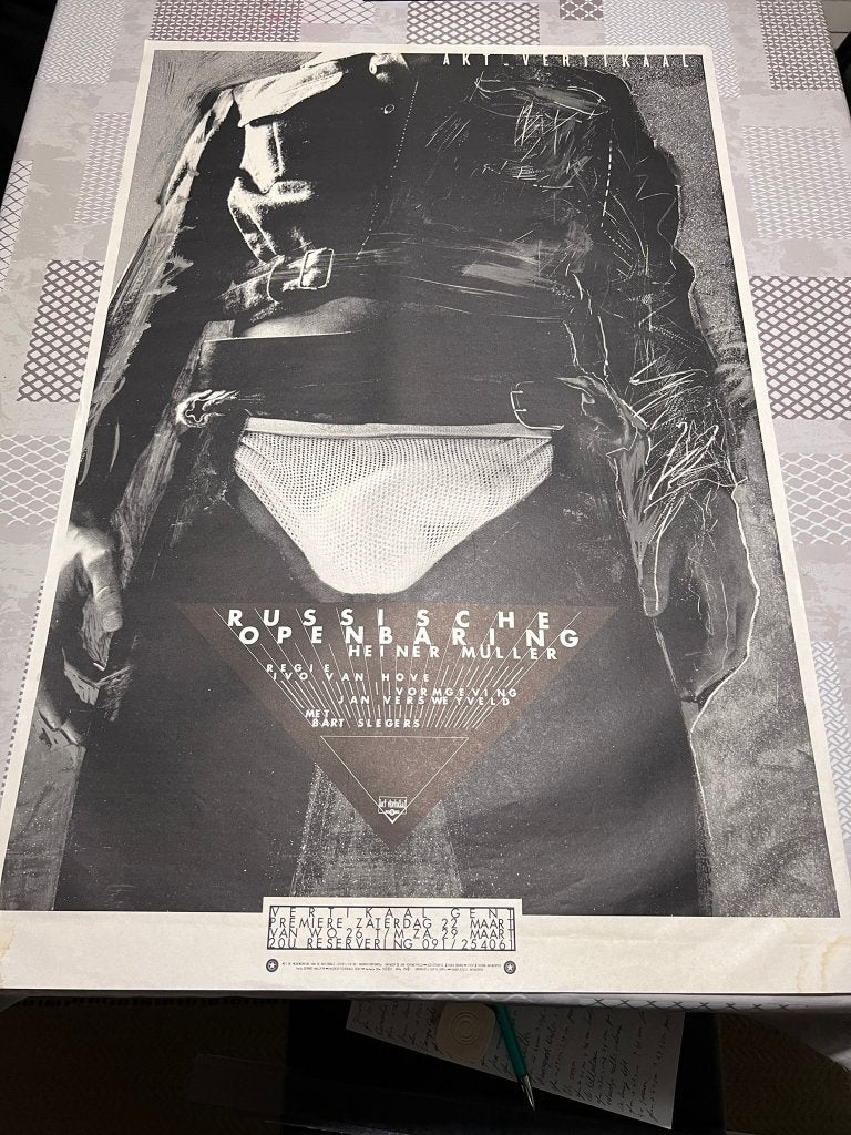 Vintage Poster Russische openbaring *toneelstuk*, Deurposter of groter, Ophalen of Verzenden, Reclame, Rechthoekig Staand