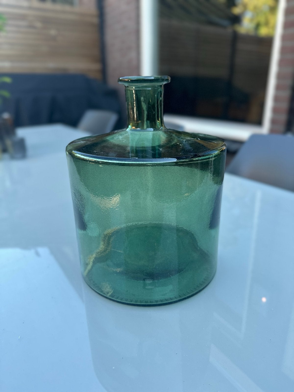Groene glazen vaas | Mica Decorations, Ophalen of Verzenden, Glas