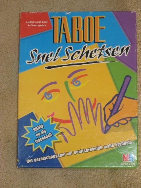 Taboe snel schetsen van MB tekenspel ZGAN, Hobby en Vrije tijd, Ophalen of Verzenden, Zo goed als nieuw