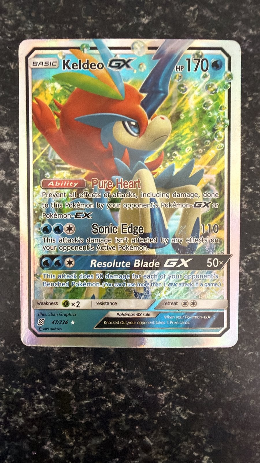 Pokémon Kaart Keldeo GX (47/236) - Zo goed als nieuw, Ophalen of Verzenden, Zo goed als nieuw, Losse kaart