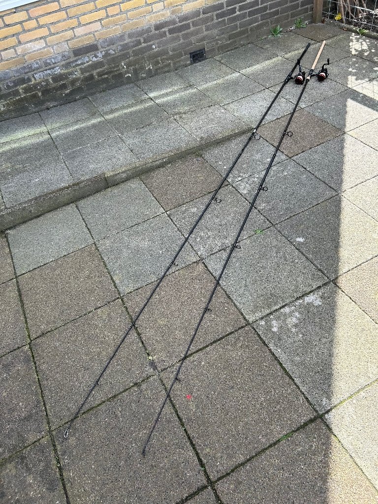 2 Karper hengels, Watersport en Boten, Ophalen, Zo goed als nieuw, Werphengel