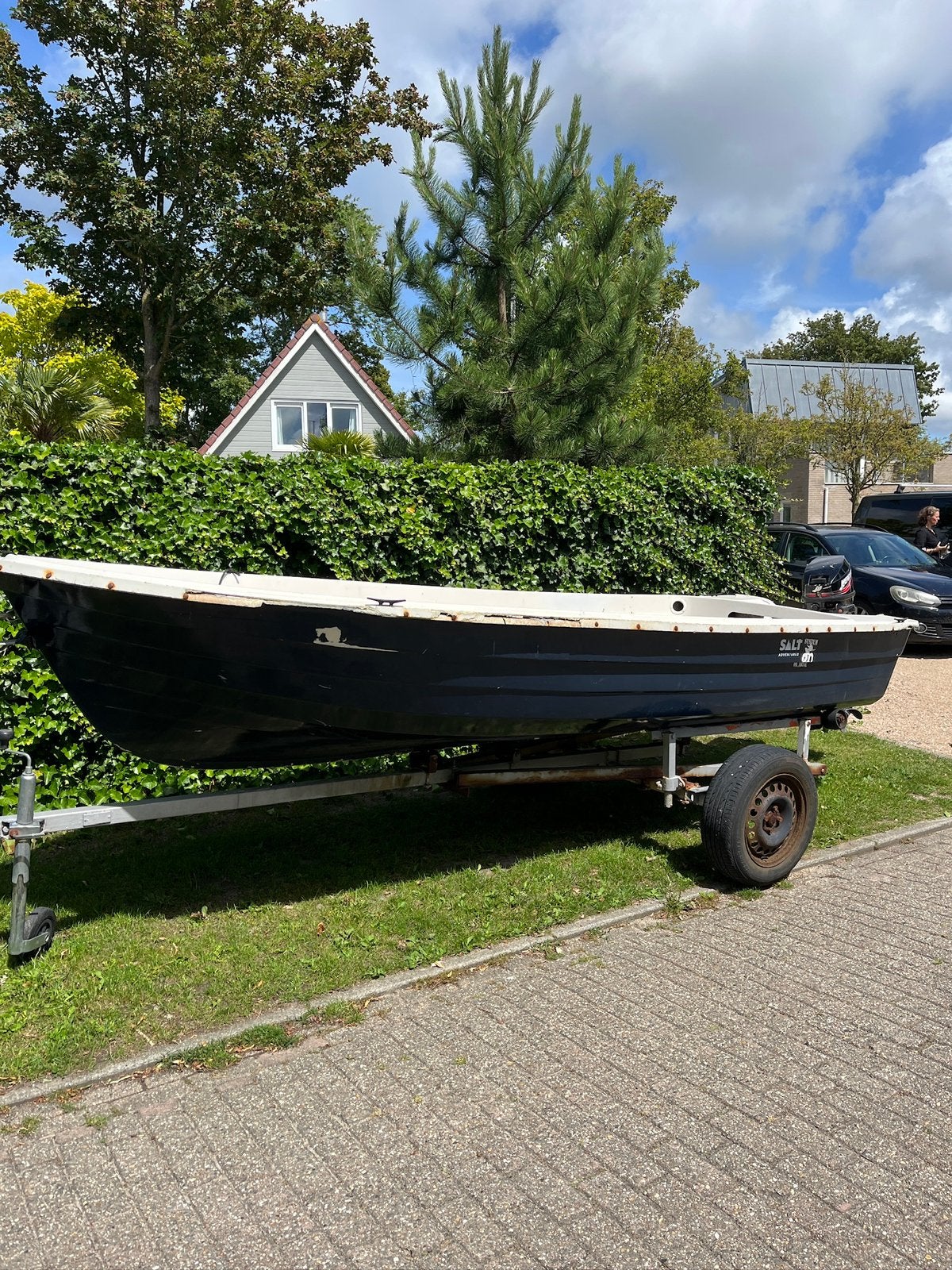 Polyester boot 4,5m + 15pk Mercury + trailer, Hobby en Vrije tijd, Overige Hobby en Vrije tijd, Ophalen of Verzenden