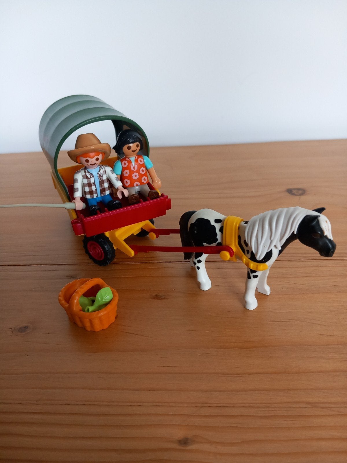 Playmobil Huifkar met paard en figuren, Ophalen of Verzenden, Gebruikt, Jongen of Meisje