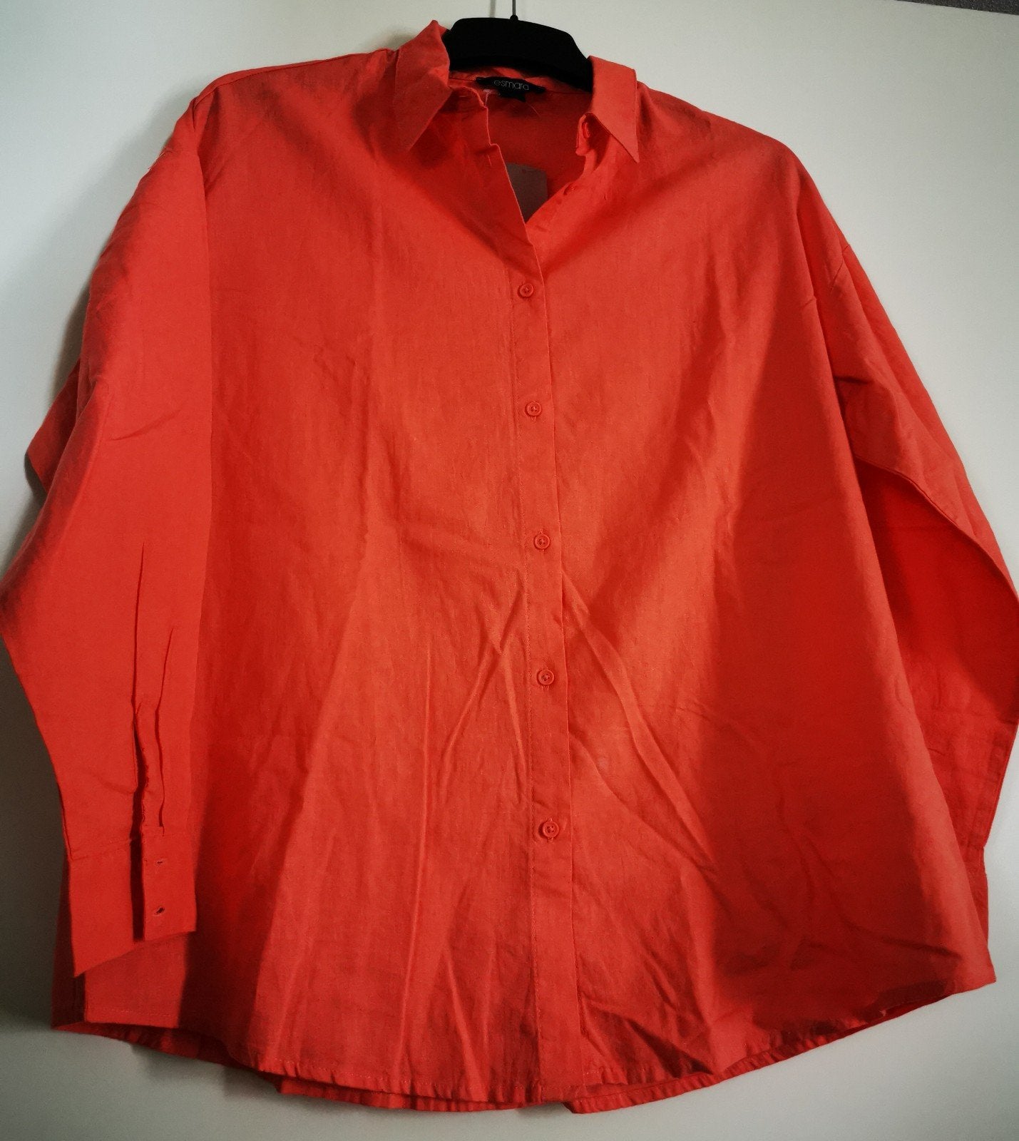Esmara dames overhemd blouse maat 44, linnen/katoen, Maat 42/44 (L), Nieuw, Oranje, Esmara