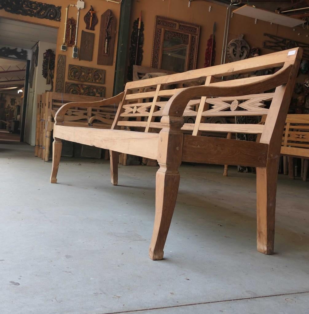 Unieke stationsbank RQ4 oud teak hout Ibiza lounge bank tuin, Ophalen of Verzenden