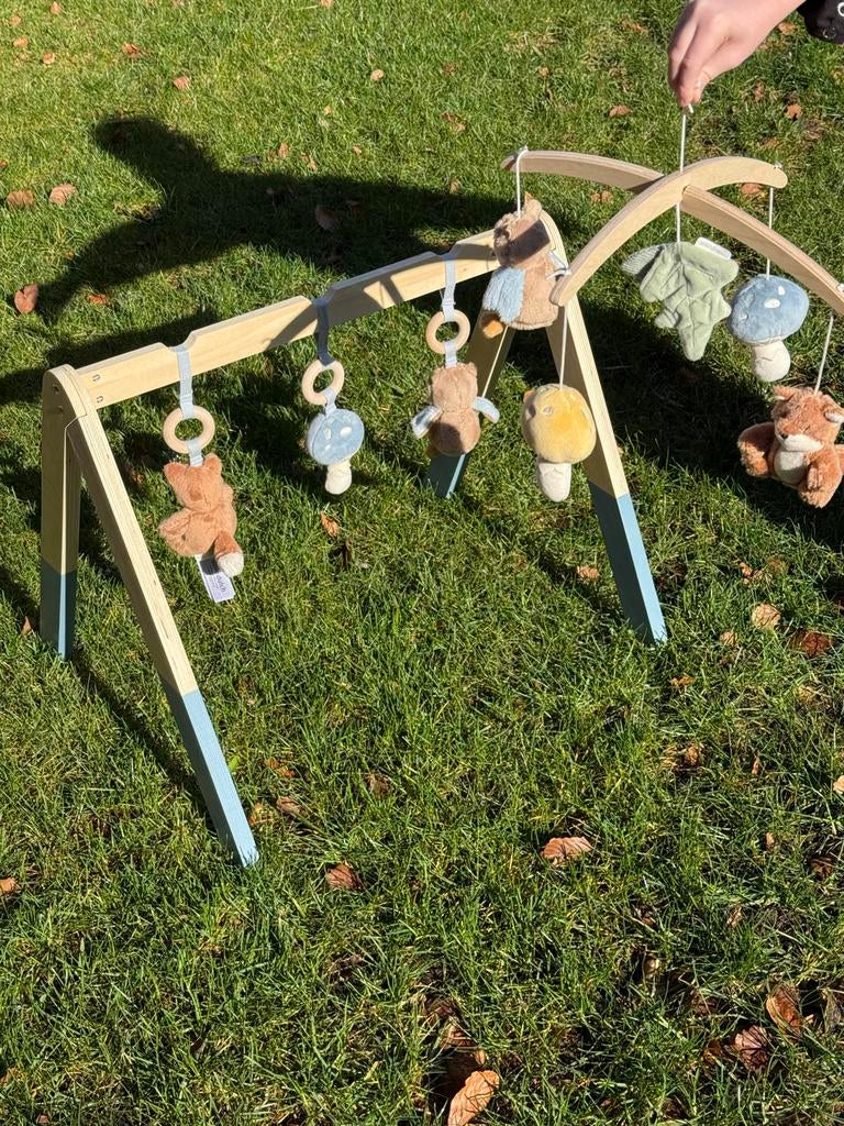 Babygym en box mobiel met bosdiertjes, Kinderen en Baby's, Speelgoed | Babyspeelgoed, Ophalen, Gebruikt, Babygym