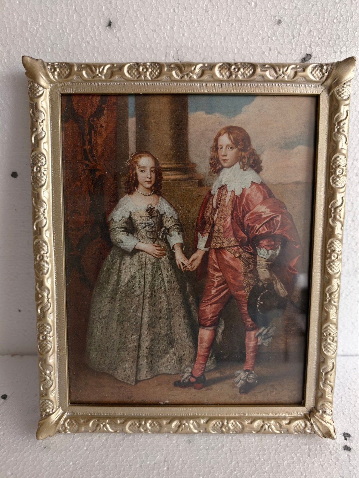 Antieke Print Willem II en Mary Stuart in Gouden Lijst, Antiek en Kunst, Ophalen of Verzenden