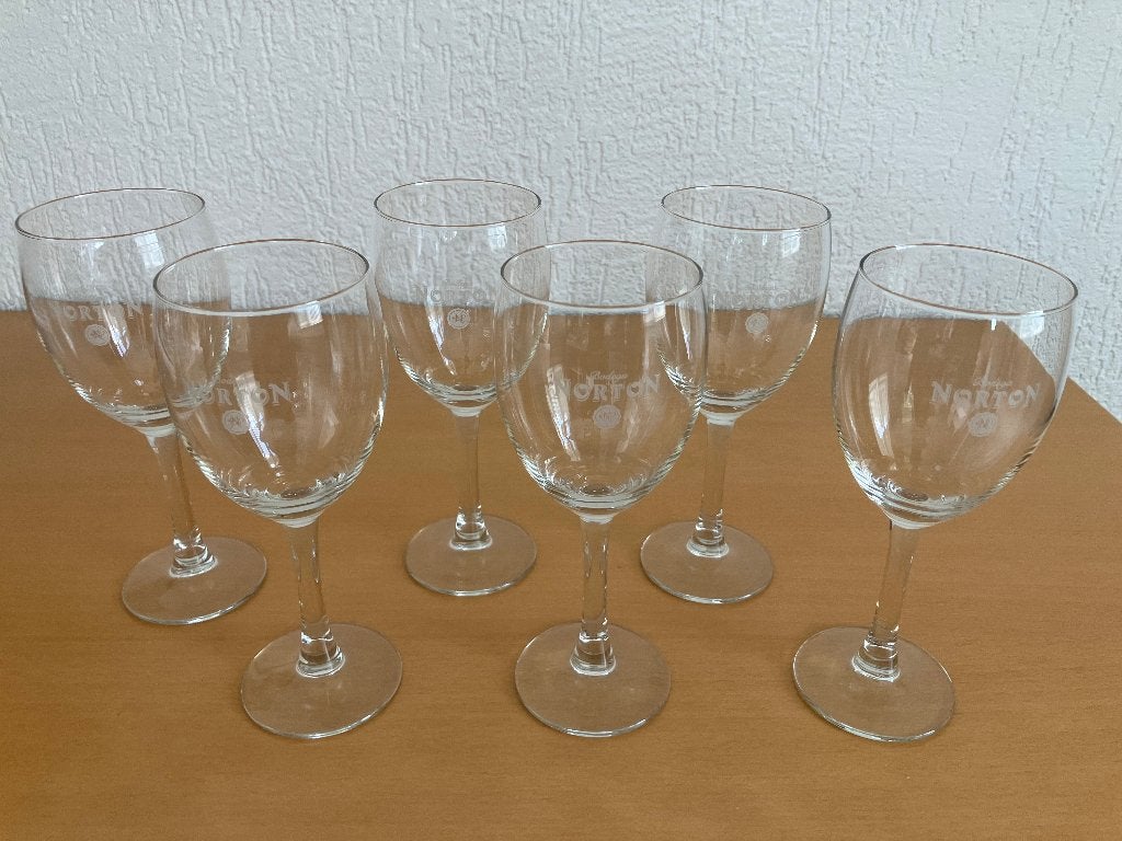 6 Bodega Norton Wijnglazen, Ophalen of Verzenden, Gebruikt, Overige typen