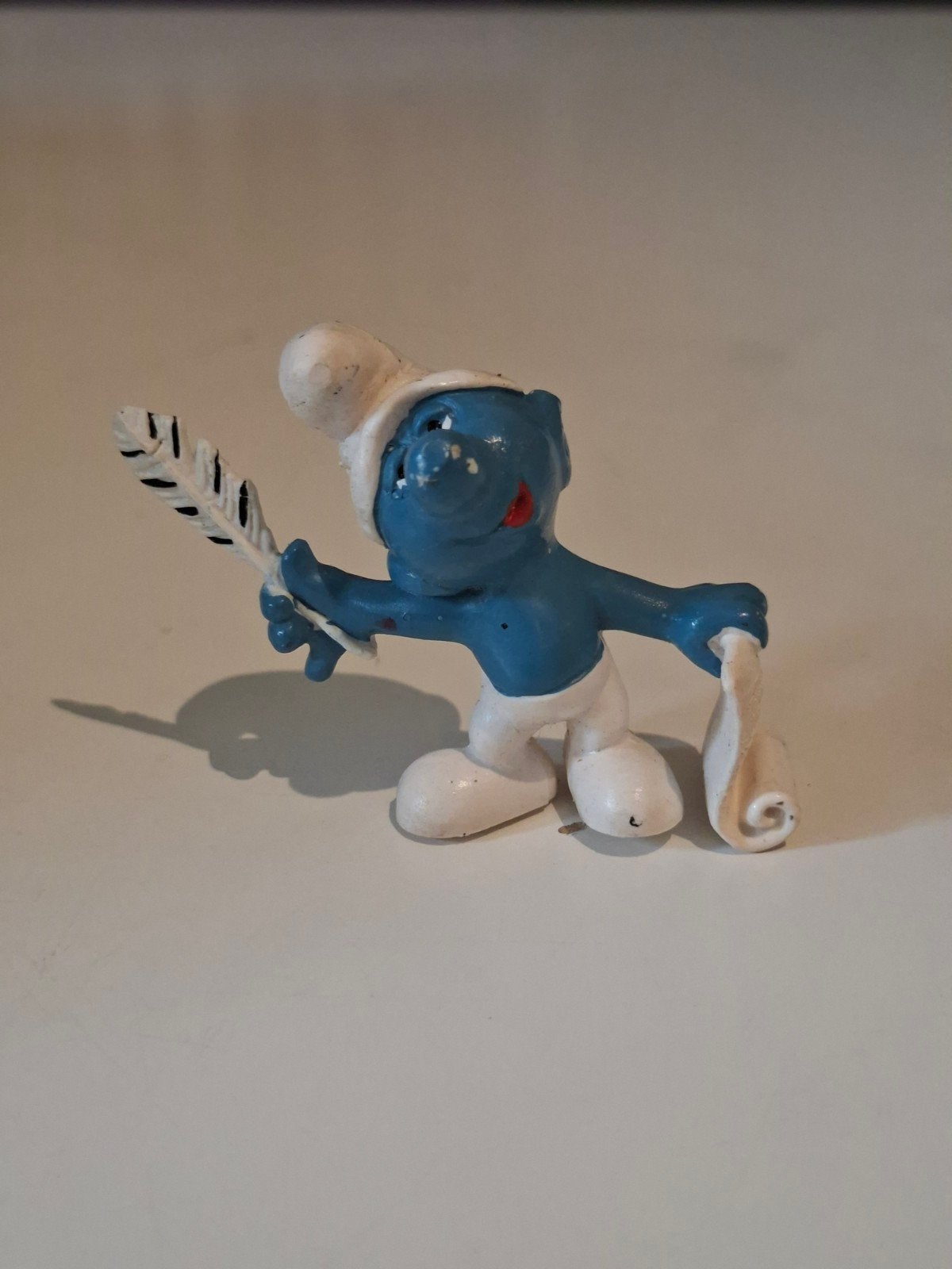 Dichtersmurf Schleich Figuur - Vintage Smurf, Verzamelen, Ophalen of Verzenden, Gebruikt, Dichtersmurf, Poppetje, Figuurtje of Knuffel