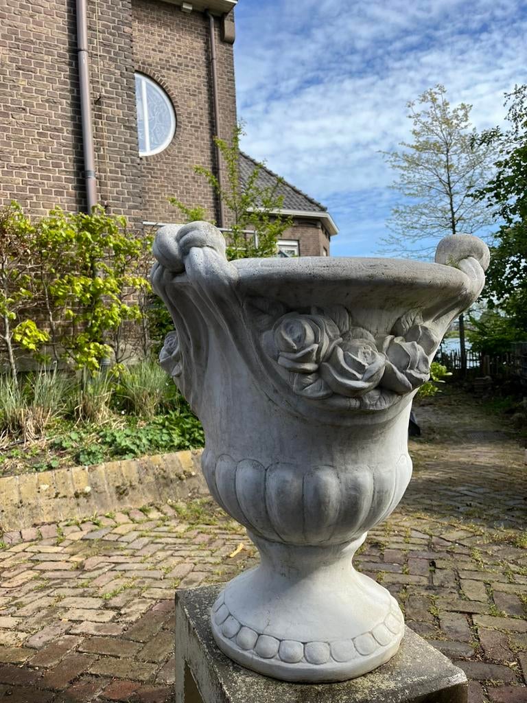 Tuinvaas, rozenmotief, Tuin en Terras, Ophalen, Gebruikt