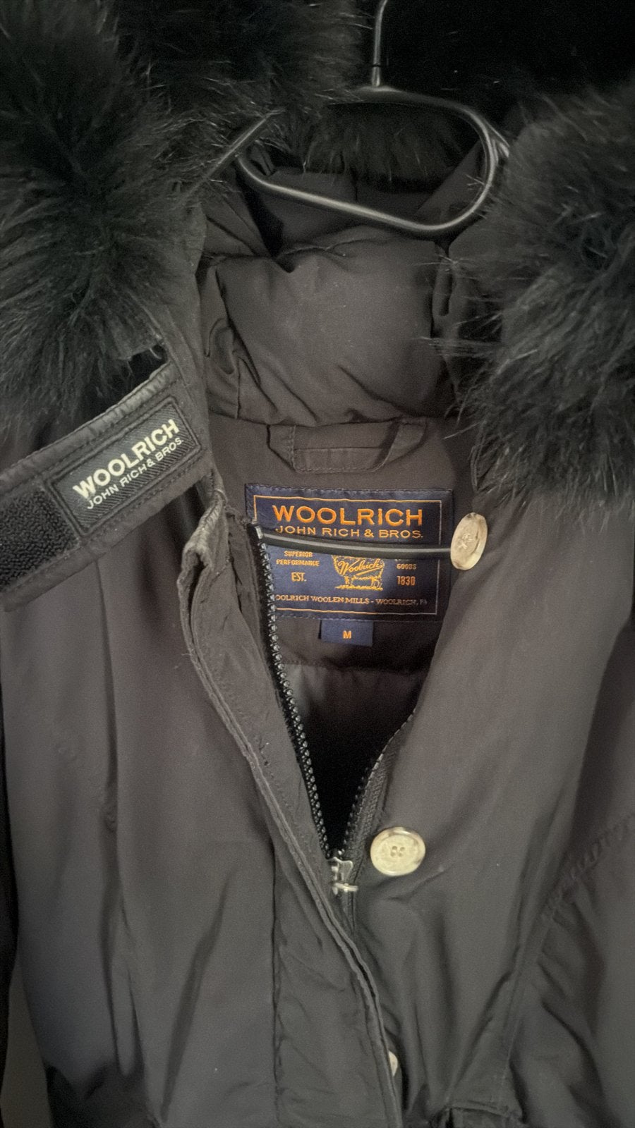 Woolrich Fox Model Dames Jas Maat M - Zo goed als nieuw, Ophalen of Verzenden, Zo goed als nieuw, Maat 38/40 (M), Zwart