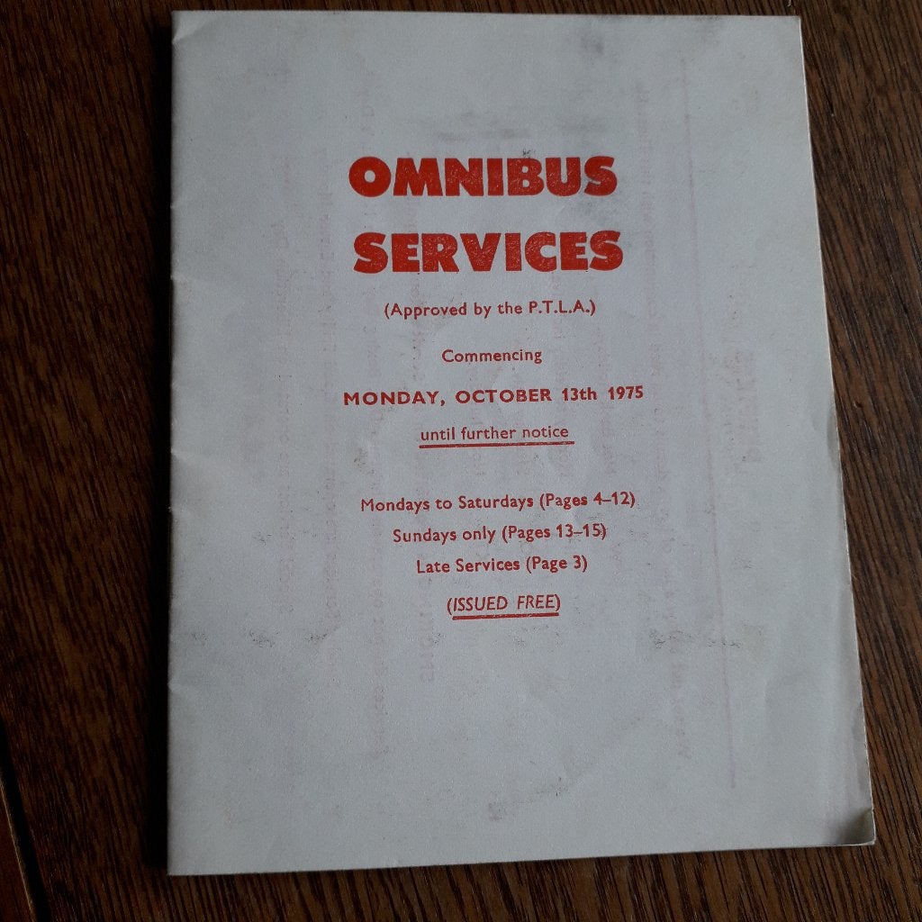 Dienstregeling Omnibus Guernsey 1975 / bus / Kanaaleiland, Verzamelen, Ophalen of Verzenden, Gebruikt, Bus of Metro, Overige typen