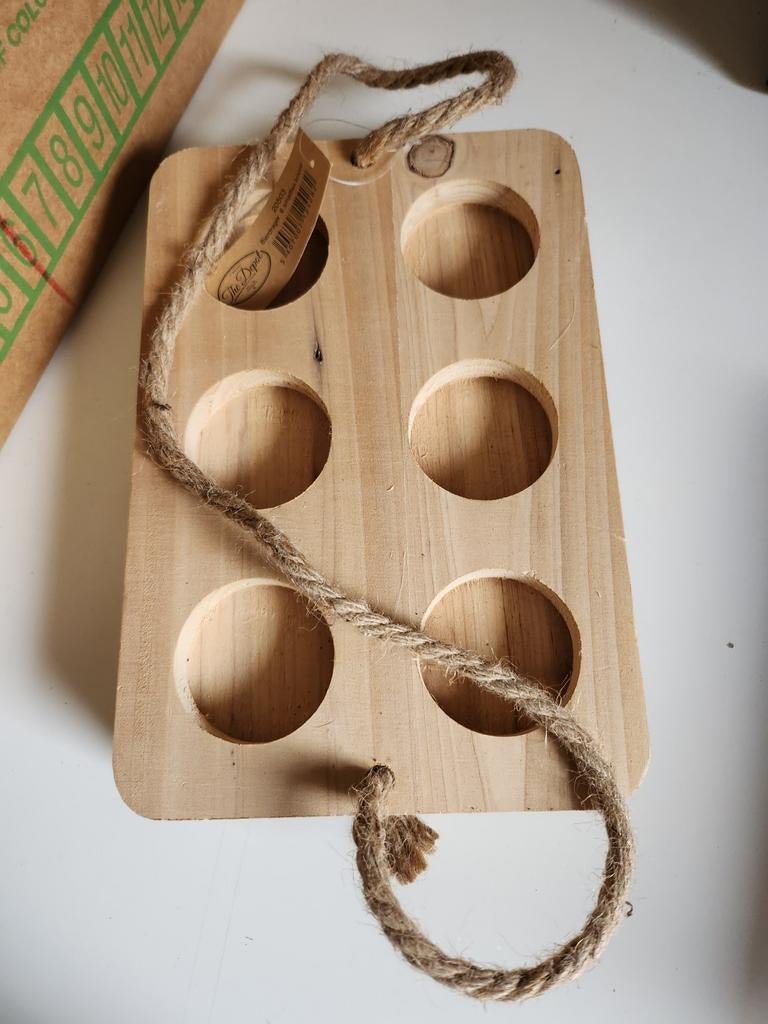Houten bekerhouder met touw, Ophalen of Verzenden