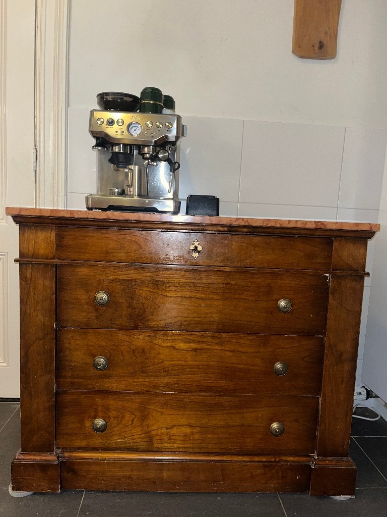 Ladenkast met marmerenblad, Ophalen, Gebruikt, Italiaans vintage, 100 tot 150 cm