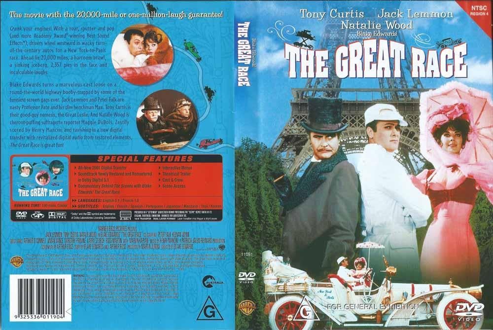 The Great Race 1965 DVD met Tony Curtis, Jack Lemmon,, 1960 tot 1980, Alle leeftijden, Ophalen of Verzenden, Zo goed als nieuw