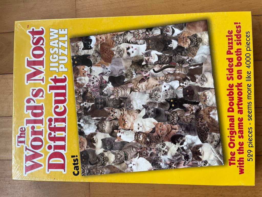 World's Most Difficult Jigsaw Puzzle - Katten (529 stukjes), Ophalen of Verzenden, 500 t/m 1500 stukjes, Nieuw, Legpuzzel