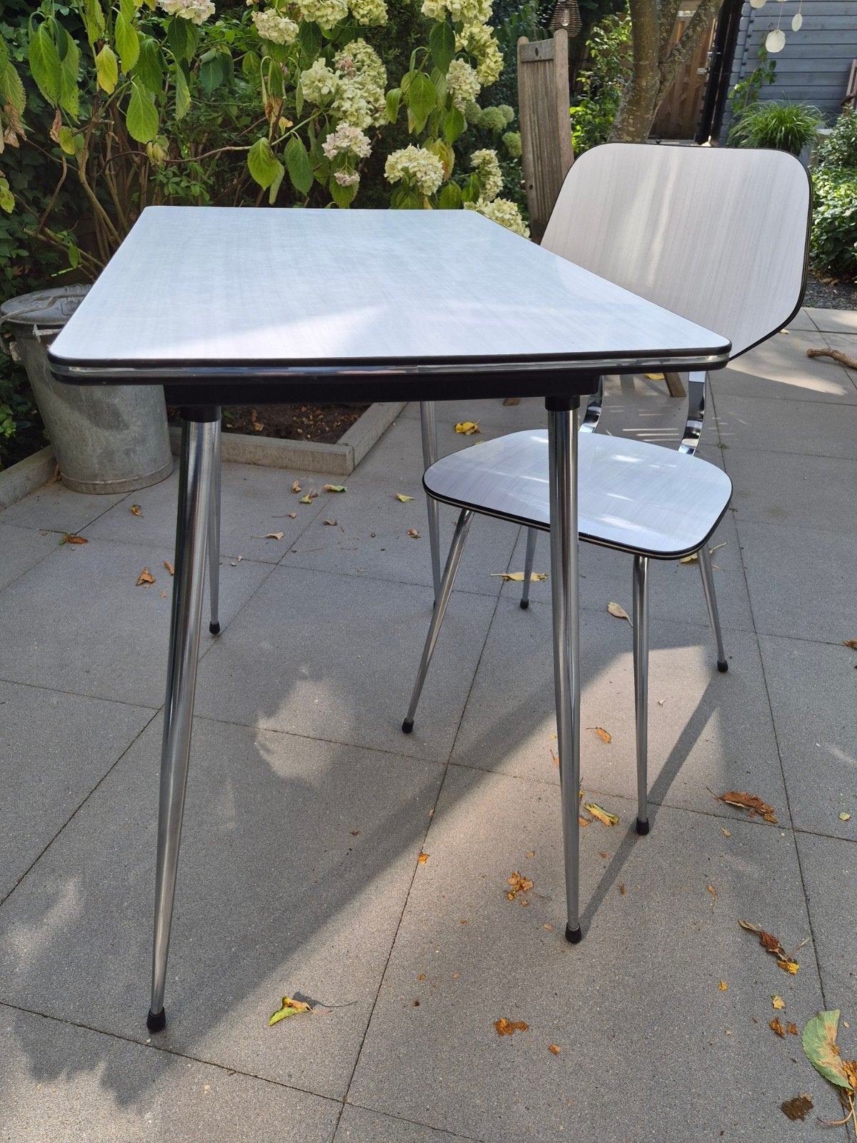 Retro formica tafel en stoeltje, jaren 50/60, Ophalen
