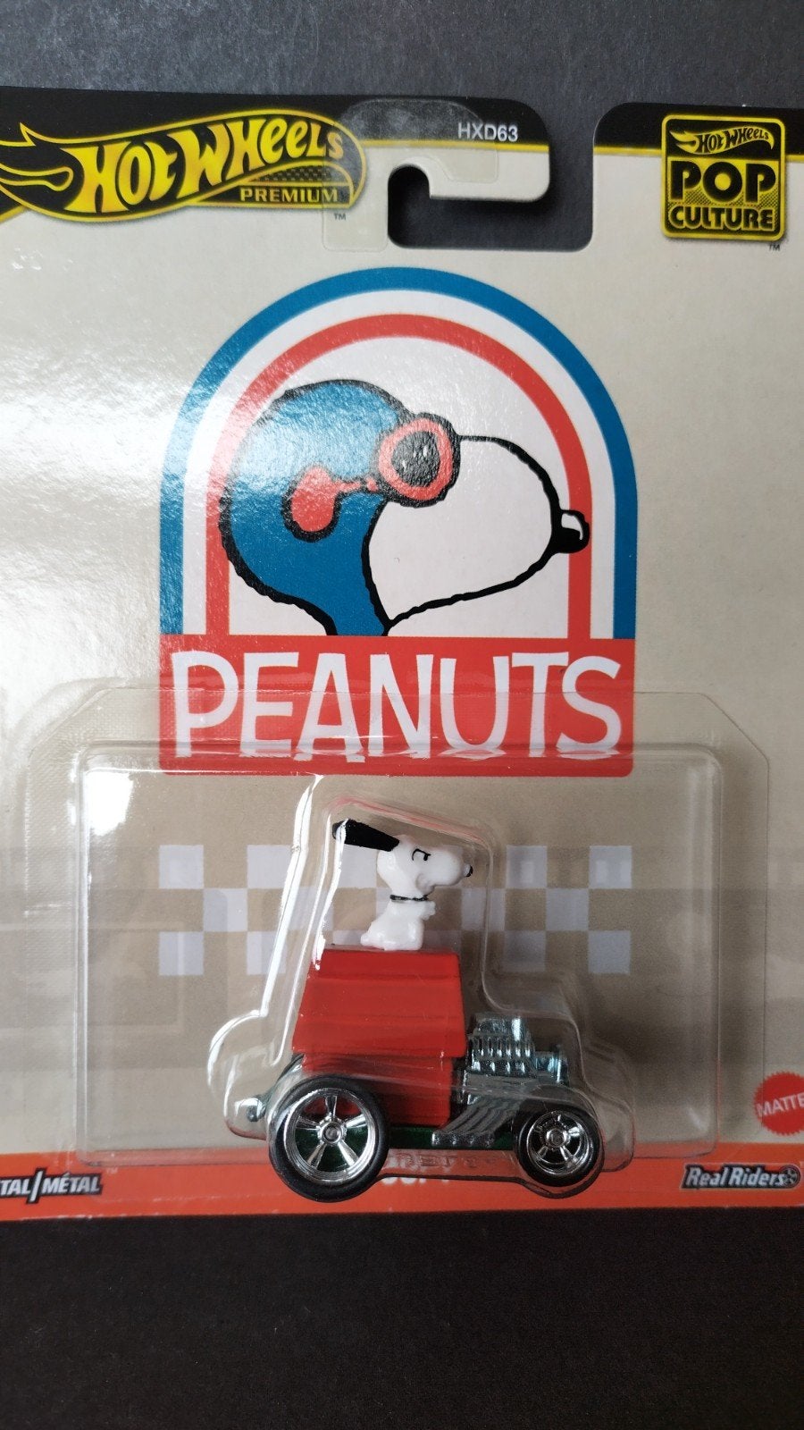 Snoopy Peanuts Hotwheels Premium Real riders Pol, Auto, Verzenden, Nieuw, M