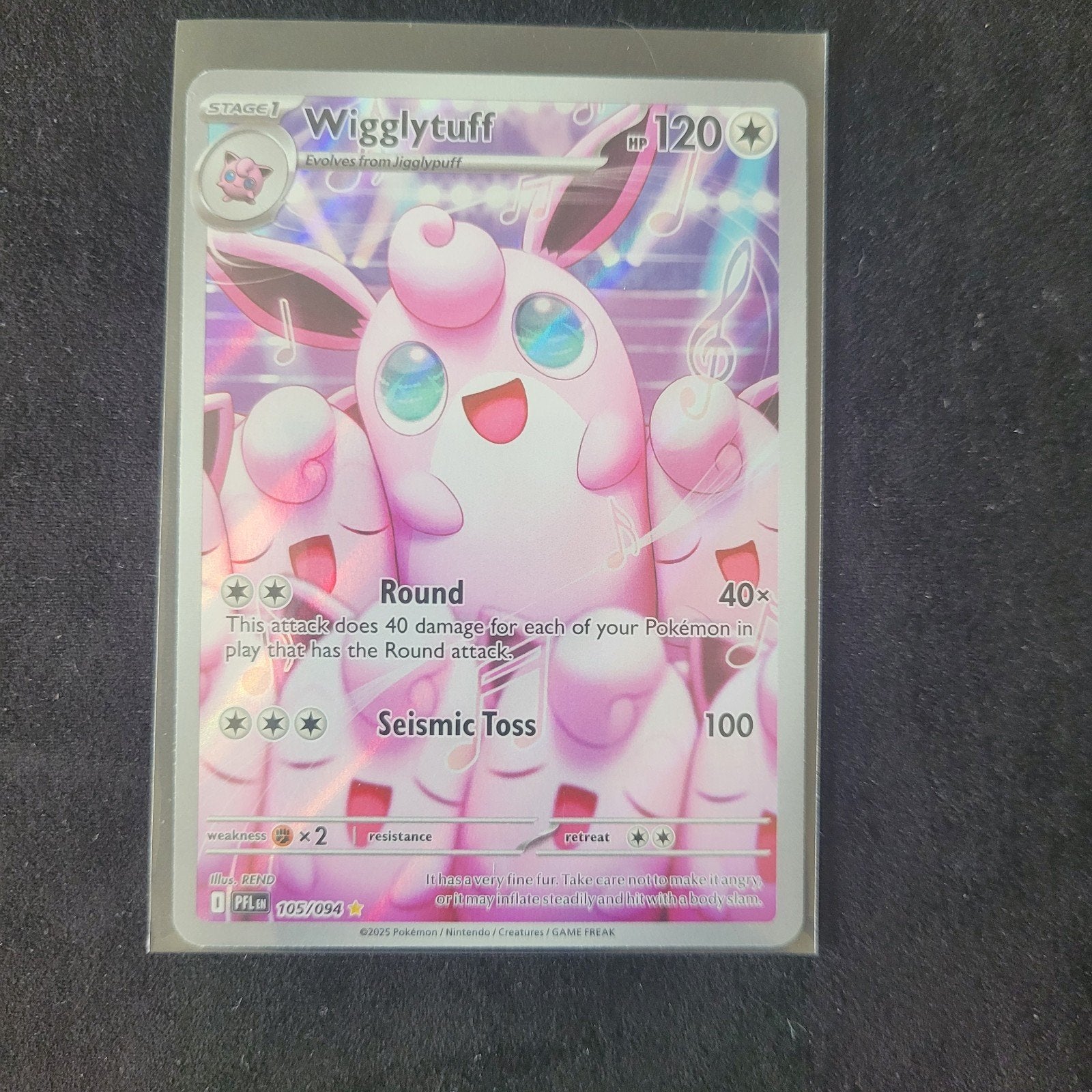 Wigglytuff 105/094 Pokemon kaart - Scarlet & Violet, Ophalen of Verzenden, Zo goed als nieuw, Losse kaart, Foil