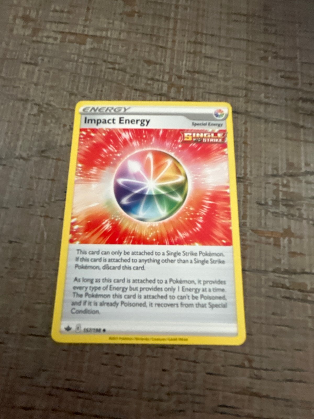 Pokémon TCG: Impact Energy (Single Strike) - Special Energy, Hobby en Vrije tijd, Ophalen of Verzenden, Zo goed als nieuw, Losse kaart