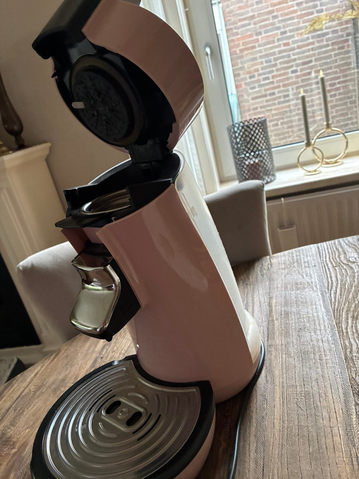 Senseo koffieapparaat roze 25,00, Ophalen, Zo goed als nieuw, Koffiemachine, Koffiepads en cups