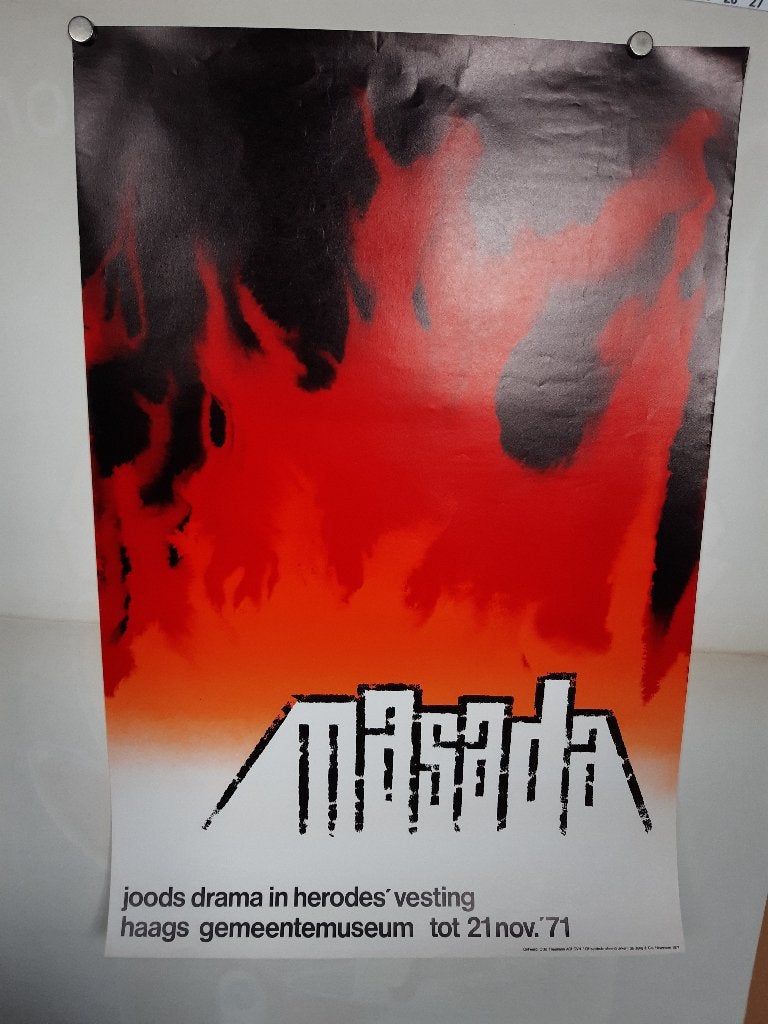 Originele Poster Otto Treumann Masada Joodse Kunst, Verzenden, A1 t/m A3, Reclame, Rechthoekig Staand