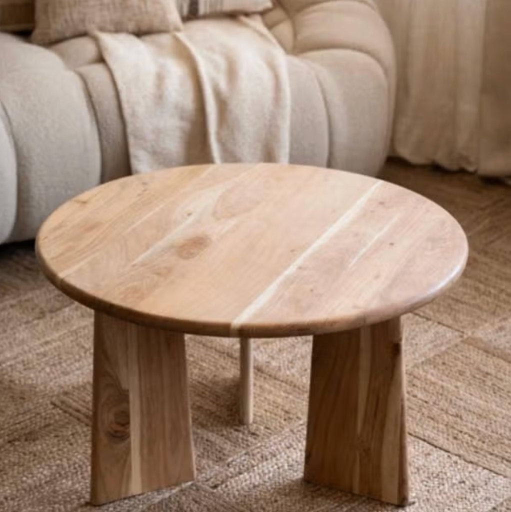 Salon tafel mangohout - japandi, Ophalen, 50 – 75, Eikenhout, 50 tot 100 cm