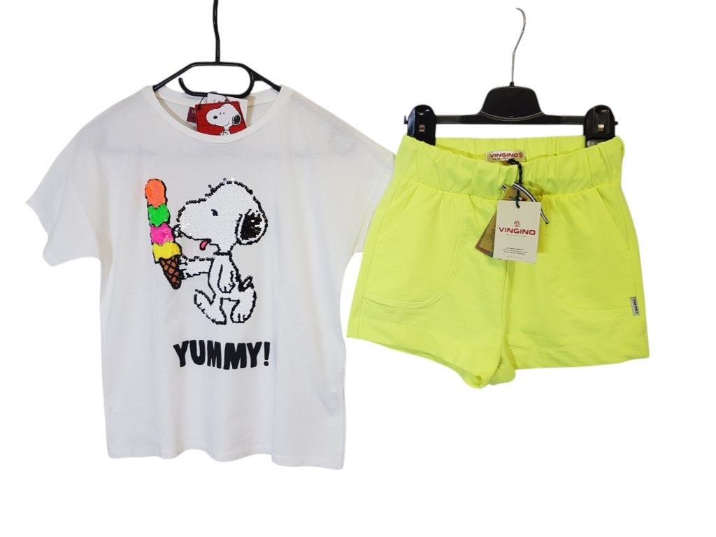 Mooi fel geel Vingino sweatshortje Rachelle mt 12/152. NIEUW, Kinderen en Baby's, Kinderkleding | Maat 152, Broek, Nieuw, Vingino