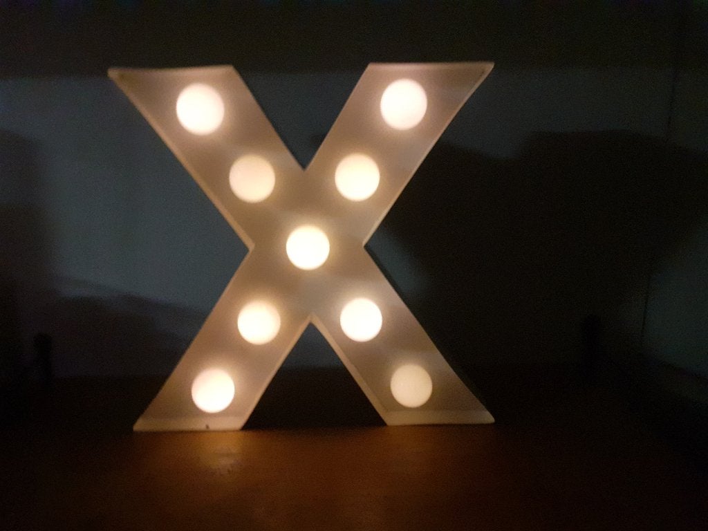 X lamp wit metaal 30 x 30 cm retro design vintage, Gebruikt, ?, ?, ?