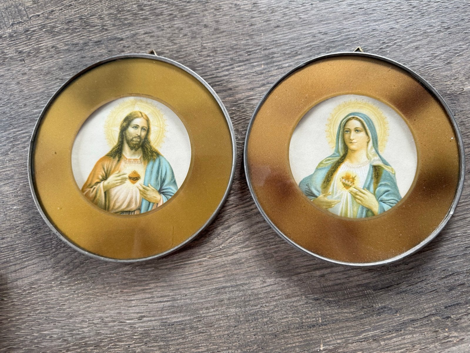 Vintage religieuze afbeeldingen Jezus en Maria, Ophalen of Verzenden