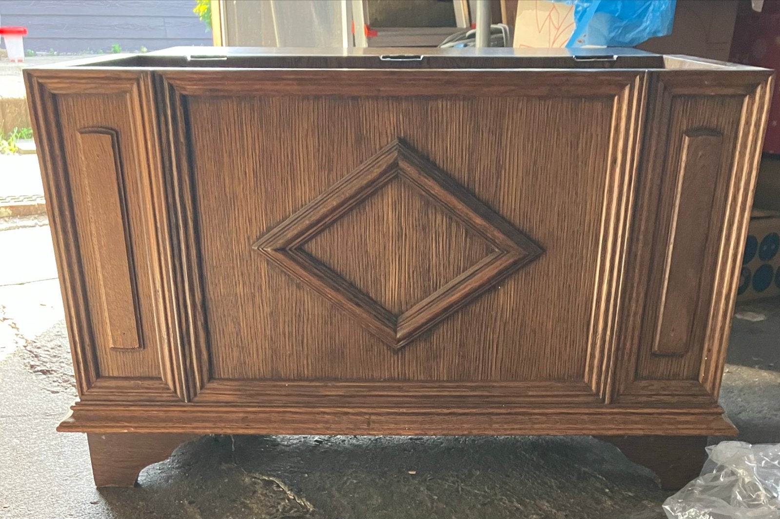 Vintage dekenkist eikenhout, Antiek en Kunst, Ophalen