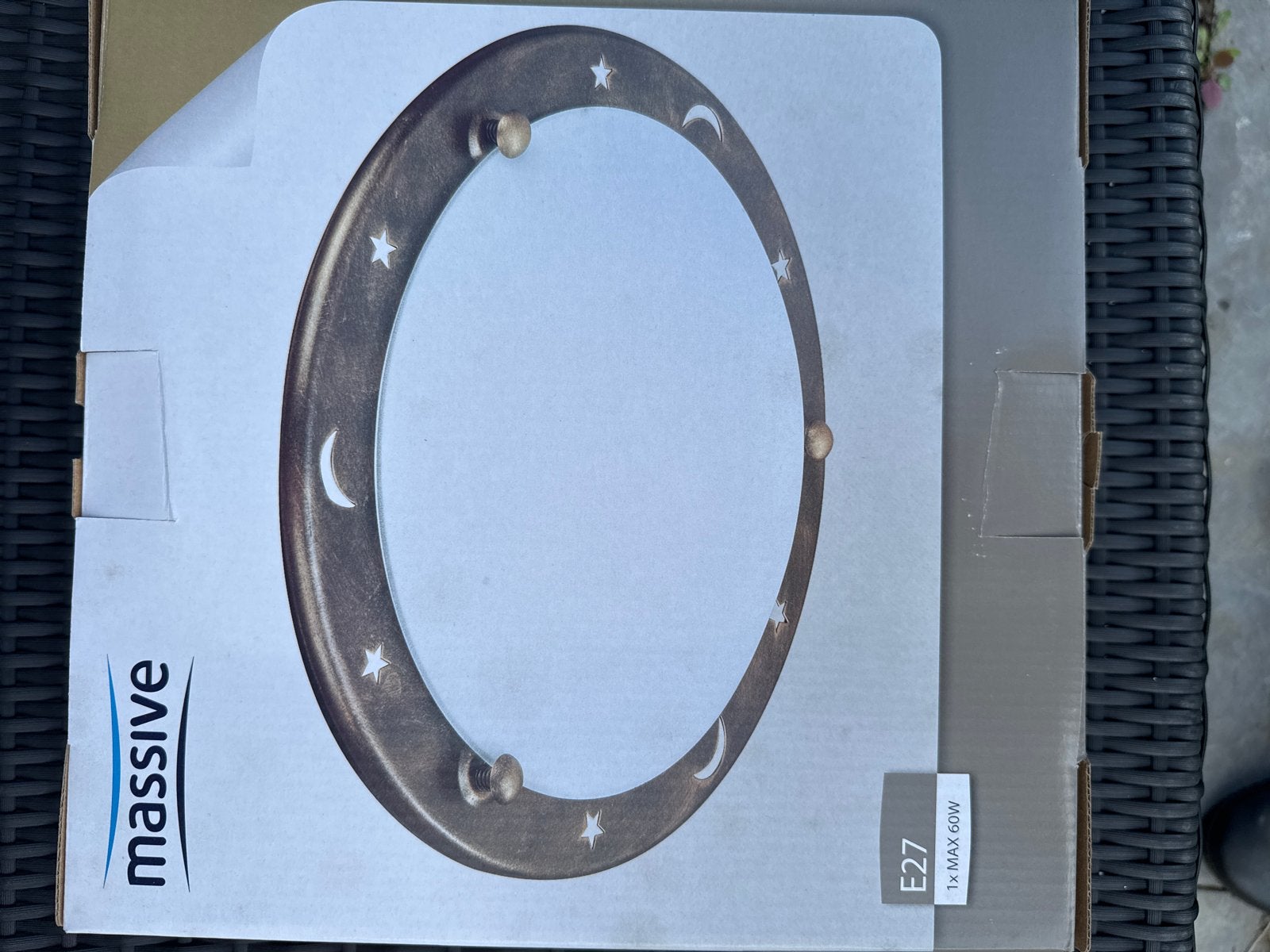 Massive plafondlamp E27 - Sterren en manen design bronskleur, Metaal, Overige merken, Nieuw, Bruin