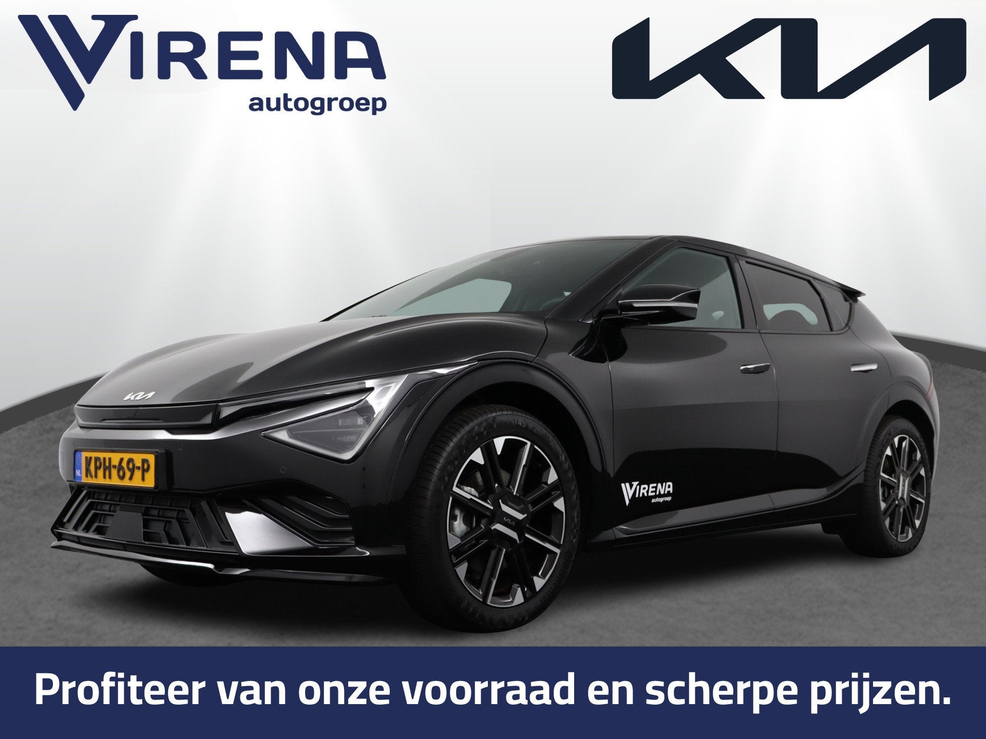 Kia Ev6 GT-Line Business Edition 84 kWh LED Matrix - Stoel-/, Auto's, Kia, Automaat, Achterwielaandrijving, 1800 kg, Zwart