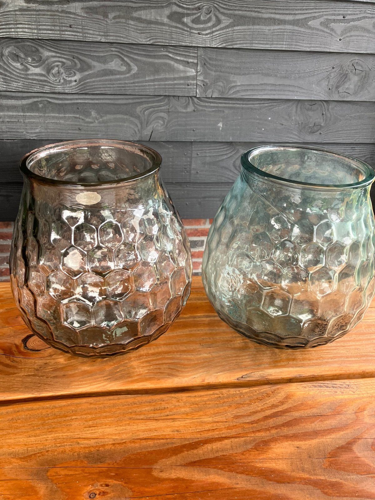 2 glazen vazen., Huis en Inrichting, Woonaccessoires | Vazen, Ophalen, 26 cm, Glas, Zo goed als nieuw