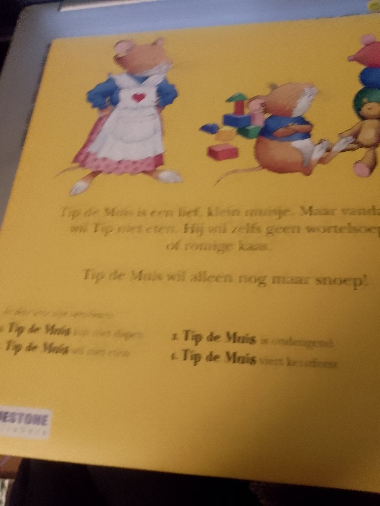 boek tip de muis wil niet eten, Ophalen of Verzenden, Zo goed als nieuw, 3 tot 4 jaar
