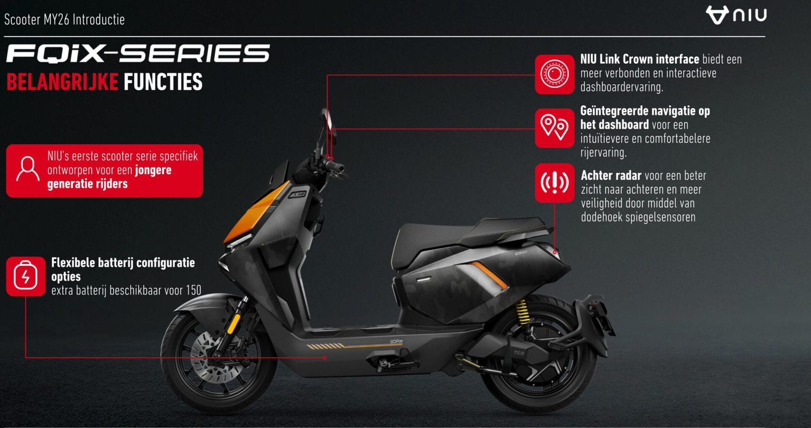 NIU Elektrische Scooter | NIEUW  | Direct Leverbaar | Dealer, Elektrisch, Nieuw, Ophalen of Verzenden