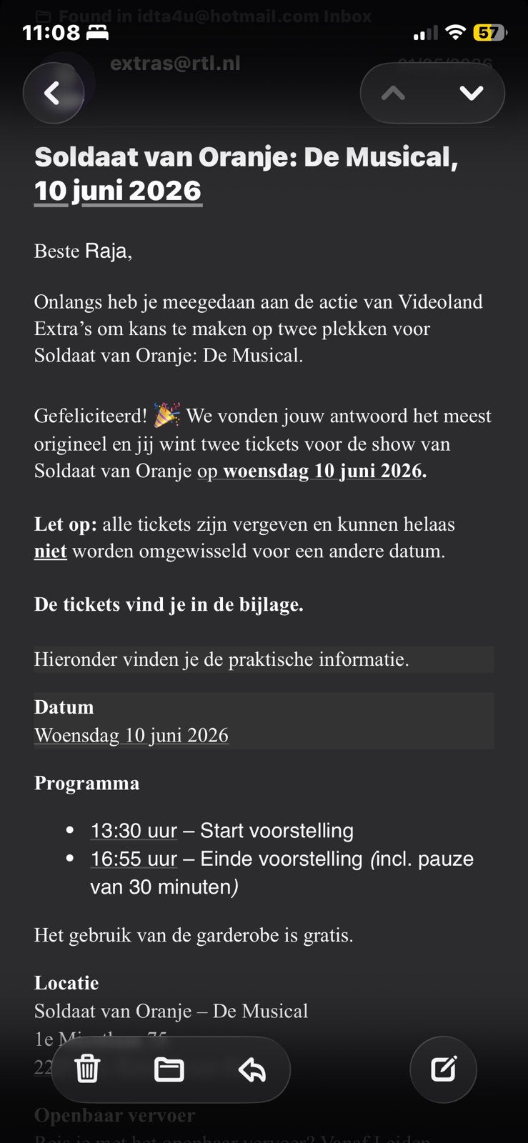 2 kaartjes Soldaat Van Oranje twv 160€, Tickets en Kaartjes, Theater | Toneel, Dans en Opera, Twee personen, Juni